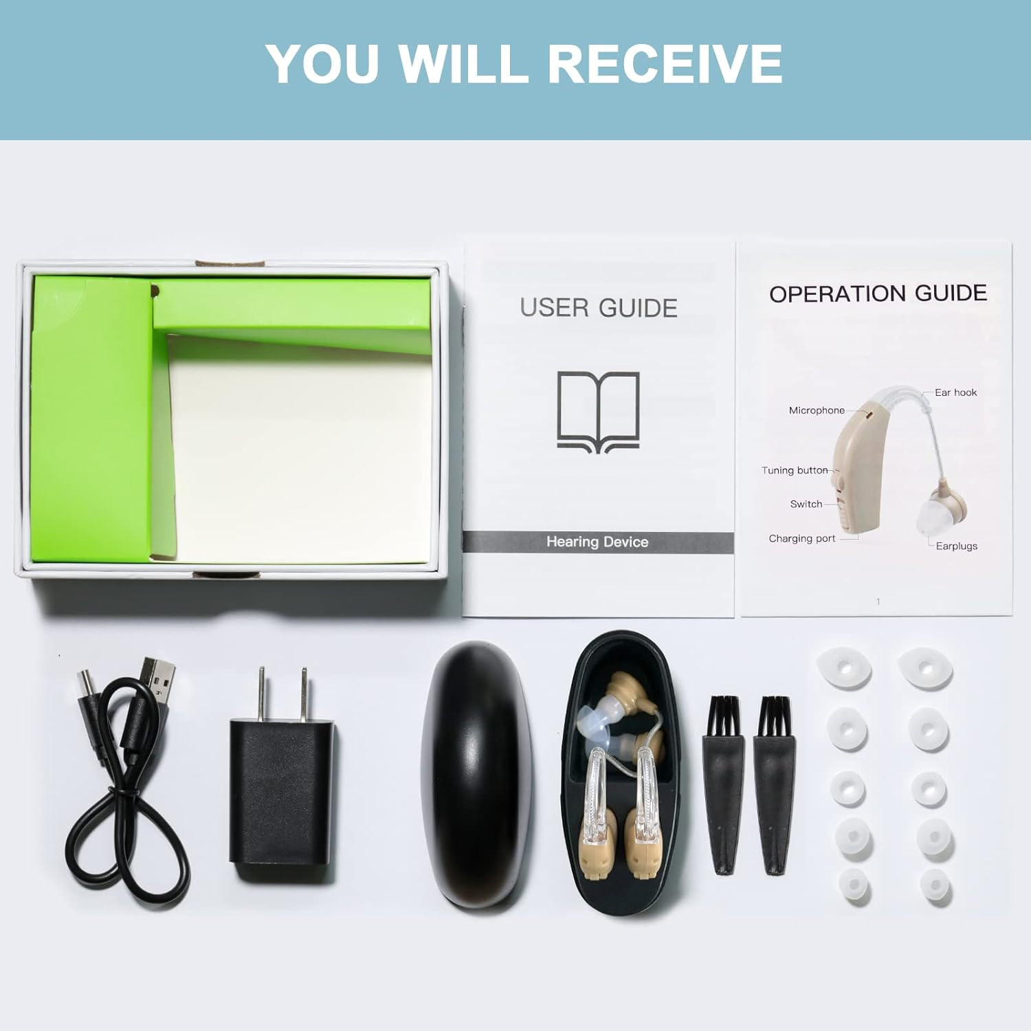 Hearing Aids for Seniors,Rechargeable Hearing Amplifier with Noise Cancelling,Ad