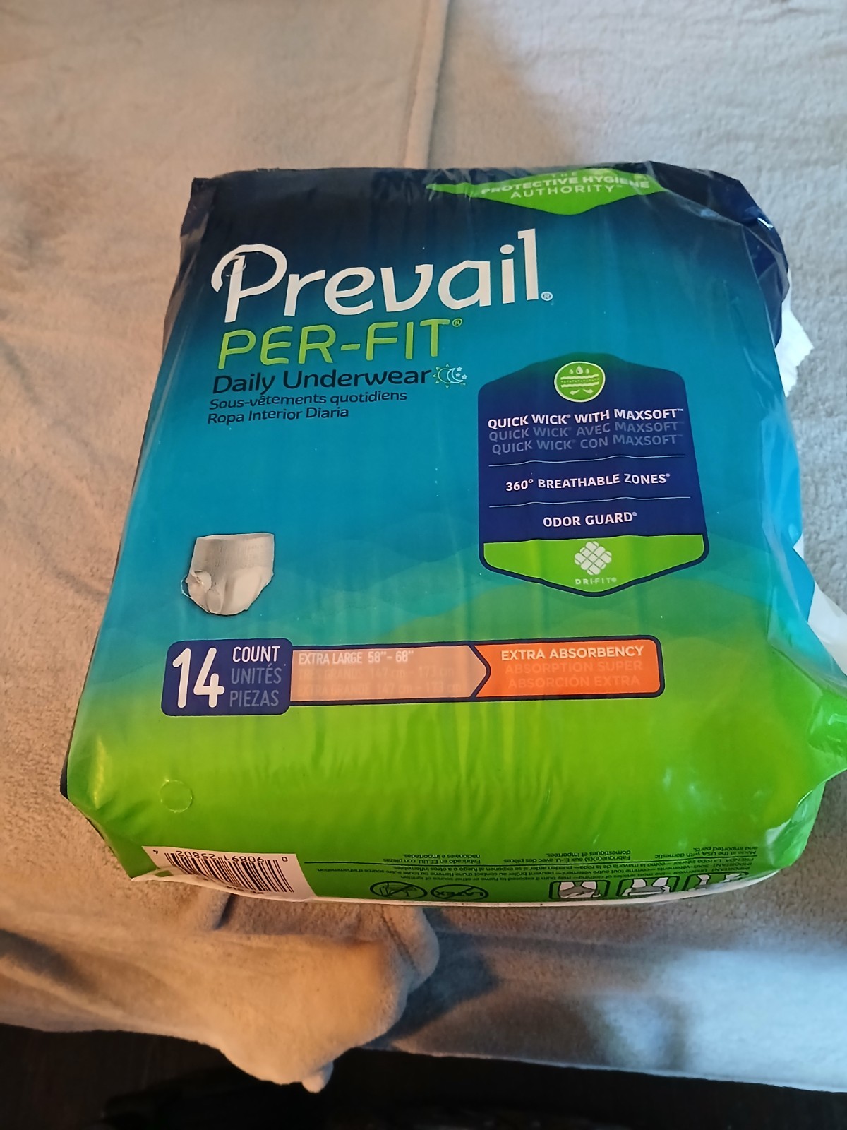 Prevail Per-Fit Adult Daily Underwear XL 58”-68” 14 Count – Extra Absorbency