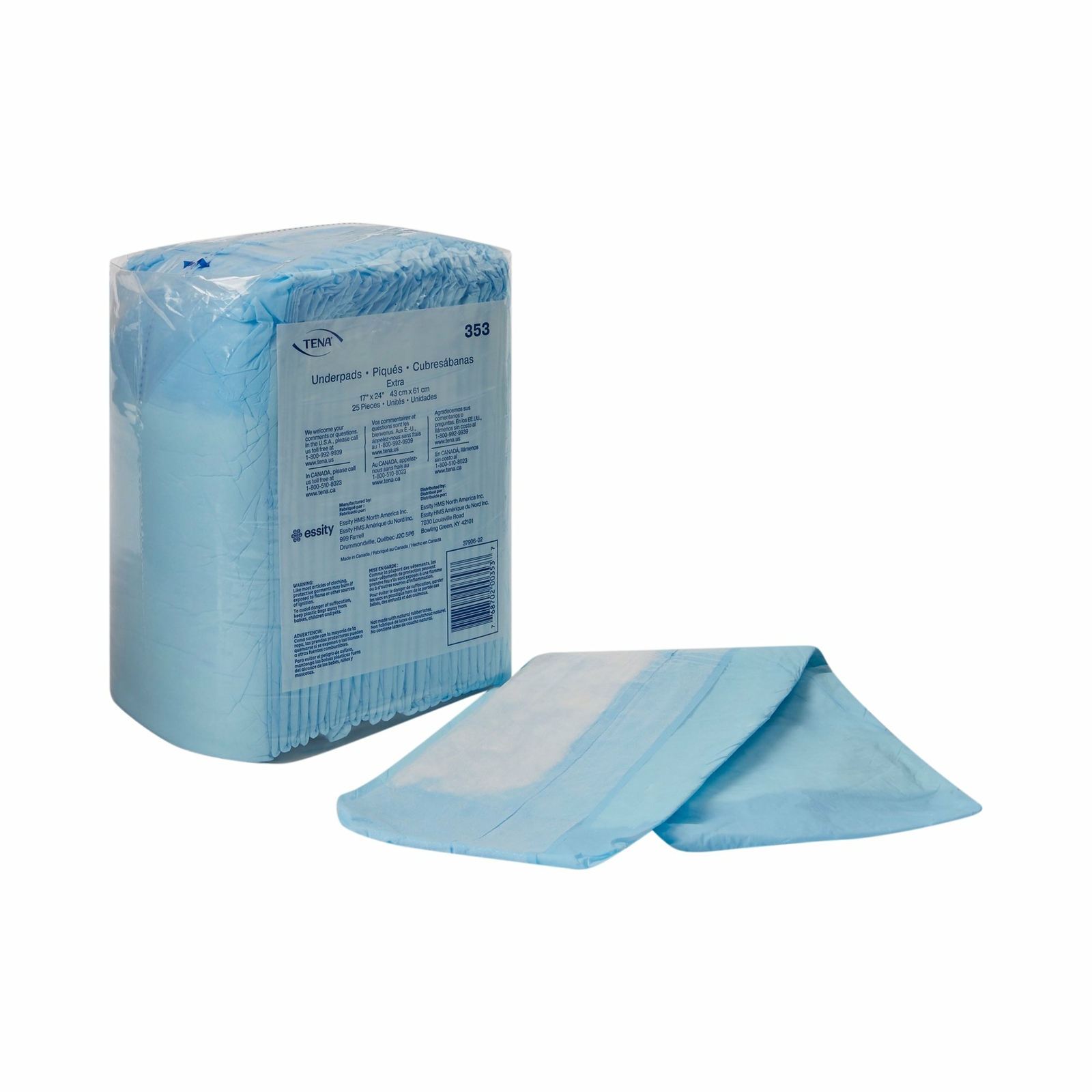 TENA Heavy Absorbency Pet Training Underpad 17” x 24” – Bag of 25