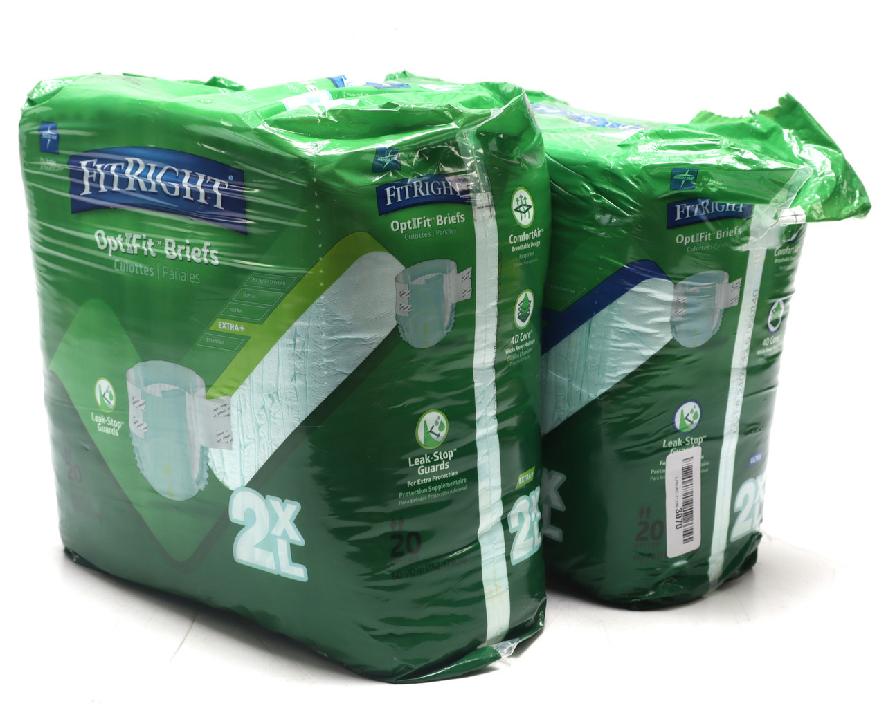 Medline FitRight Plus OptiFit Incontinence Briefs, 2x20pc, 2XL