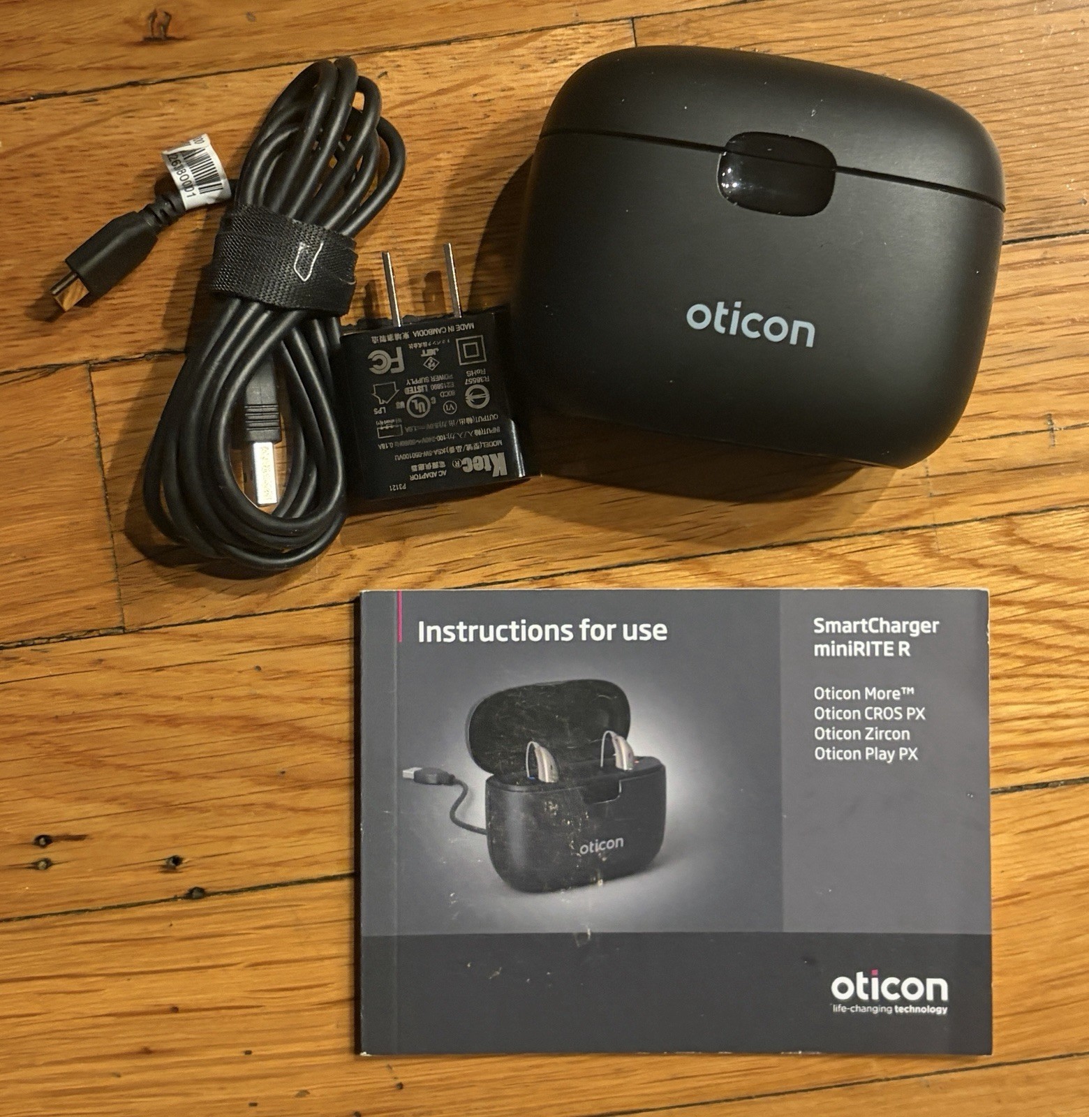 Oticon Smart Charger miniRITE R More CROS PX Zircon Play PX with Manual N Cable