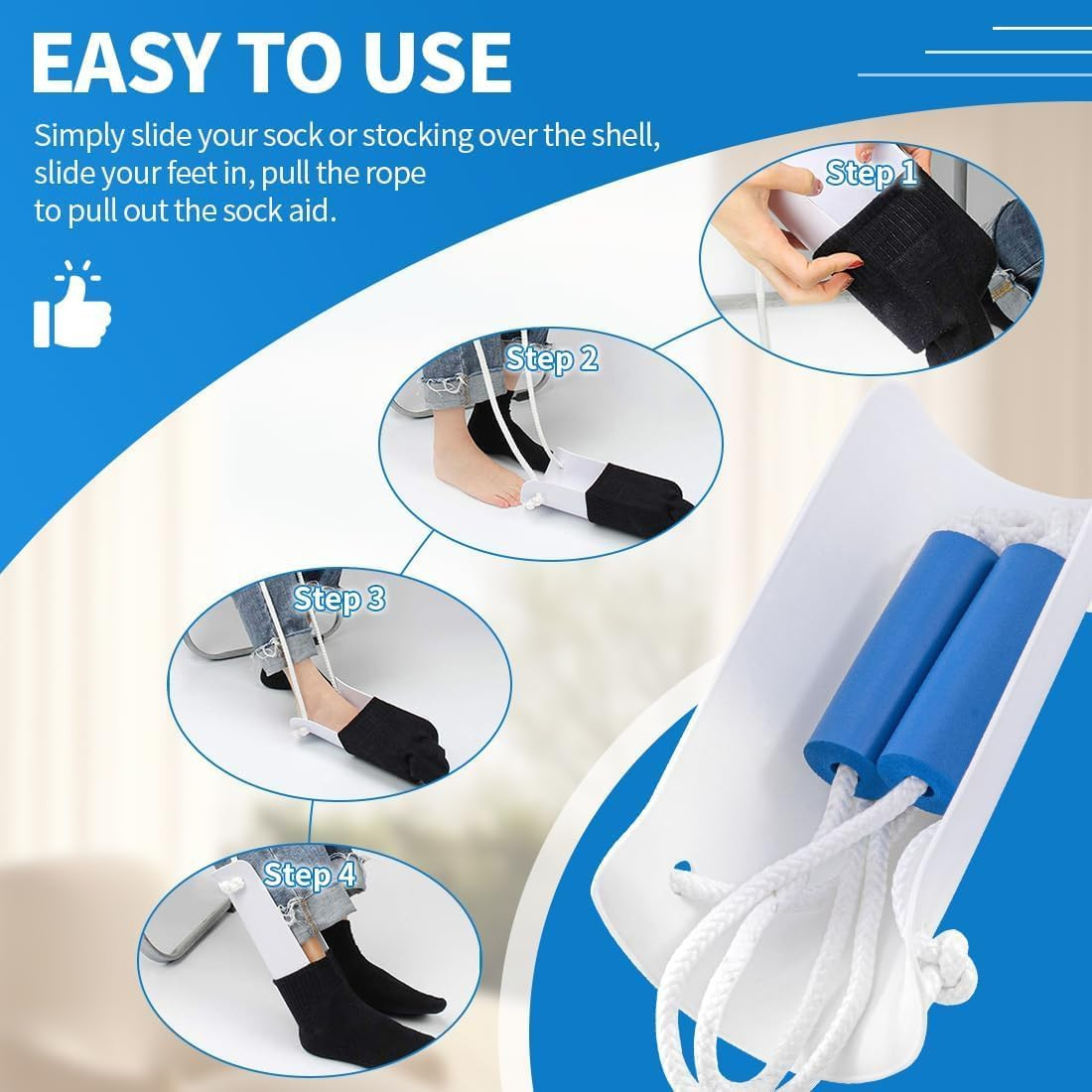 Sock Aid for Putting on Socks – Sock Aid Device for Seniors, Disabled, Pregnant