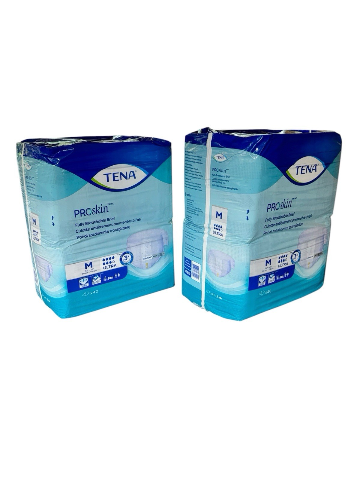 Lot Of 2-TENA Ultra Adult Incontinence Brief Diapers M 67200 40 Ct (80 Total)