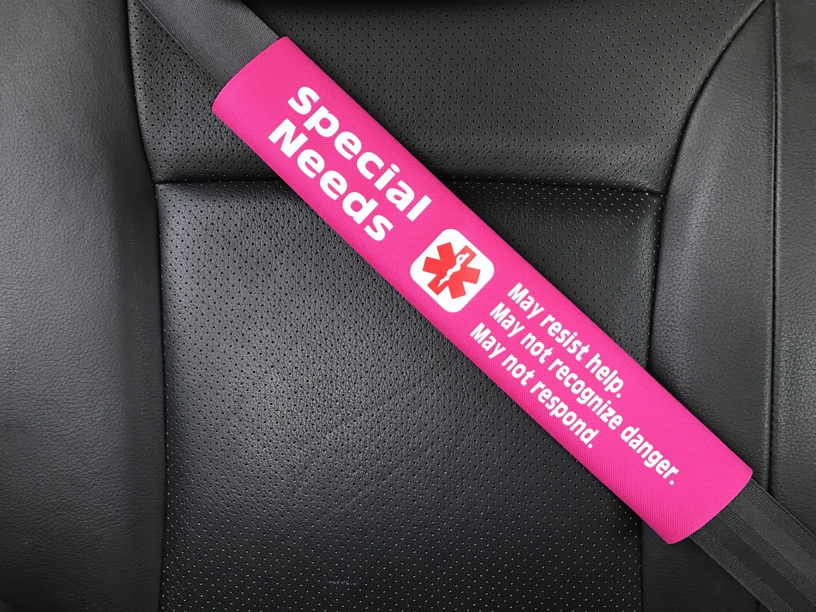 Special Needs Medical Alert Seat Belt Cover