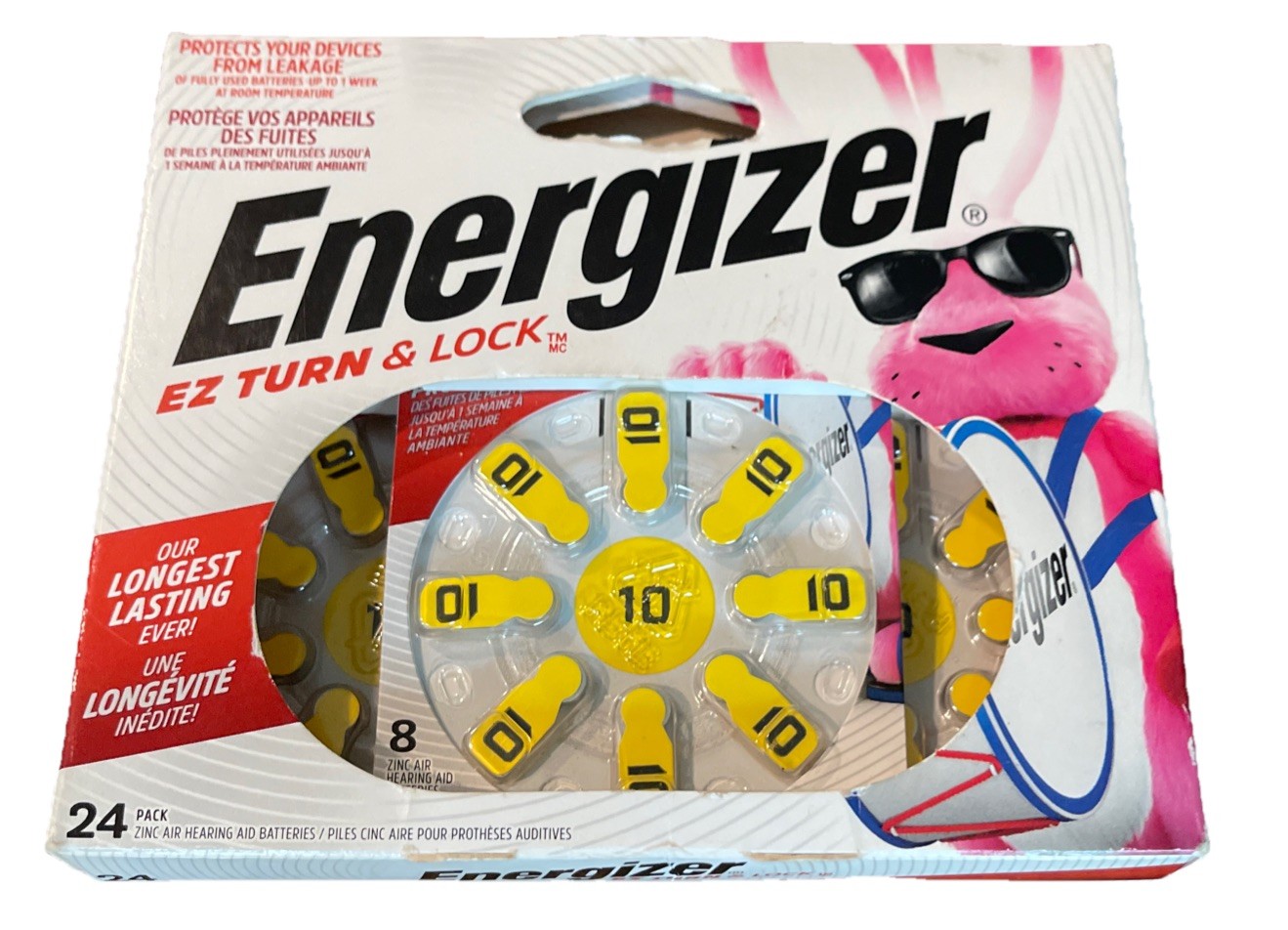 Energizer EZ Turn & Lock Hearing Aid Batteries AZ10DP-24 SIZE 10 Exp 02/24