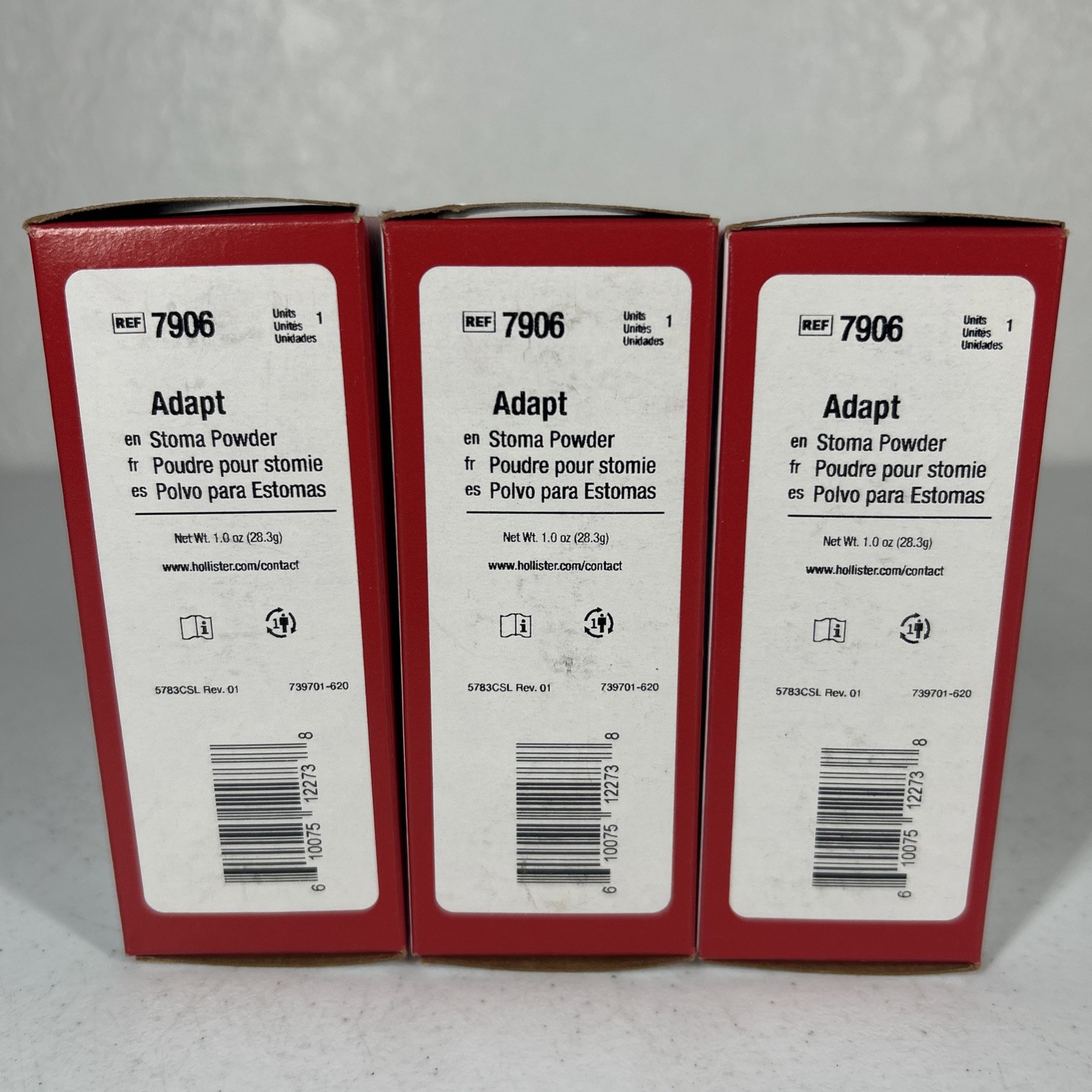 LOT OF 3 Hollister 7906 Adapt Stoma Powder 1 oz Bottles Expiration 2027 NIB