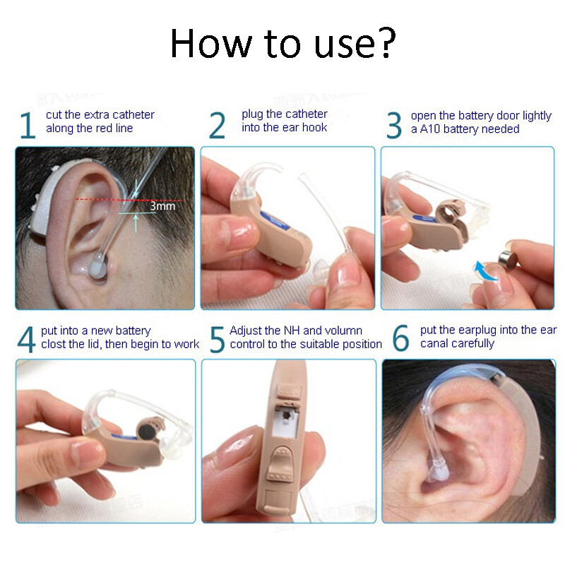 (2pcs)Silicone Dome Ear Plugs With Tubing Eartip with Tube for BTE Hearing Aids