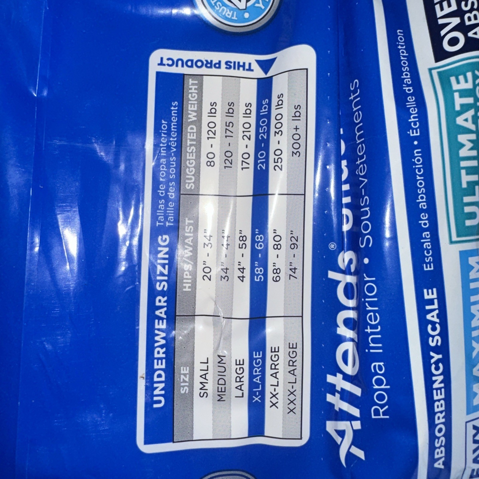 Attends Disposable Underwear X-Large Heavy 14 Ct