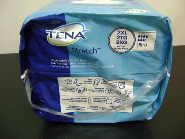 TENA Stretch Briefs Incontinence Underwear 2X-Large 64″ – 70″ Package of 32