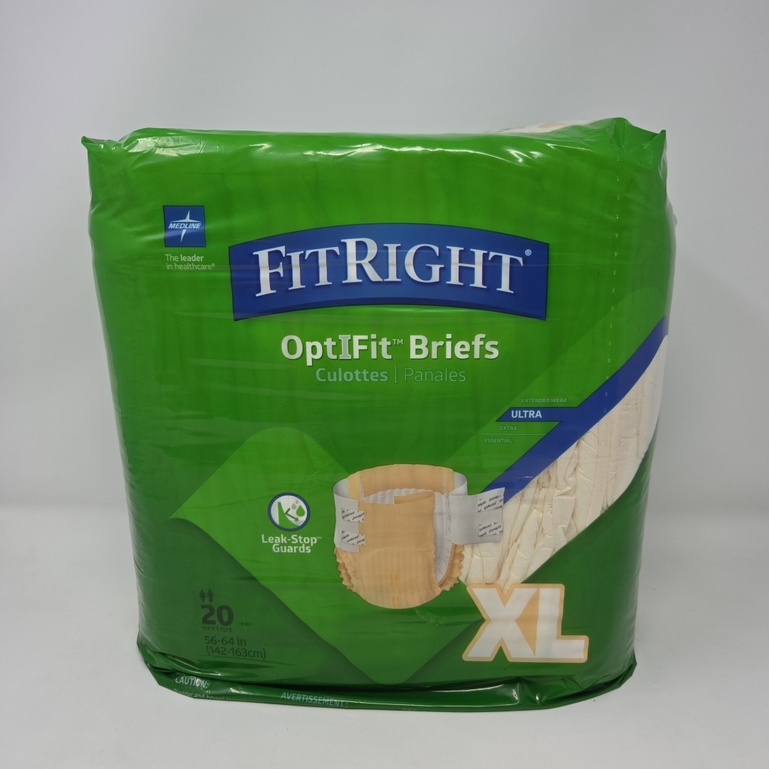 FitRight OptiFit XL Adult Diapers with Tabs, 20 Count, 56-64 Inch Waist