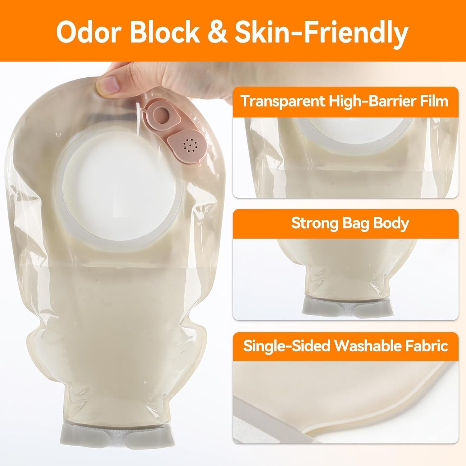 10PCS Two-Piece Ultra-Soft Ostomy Bags + 5PCS Barriers 15mm-57mm Cut-to-Fit