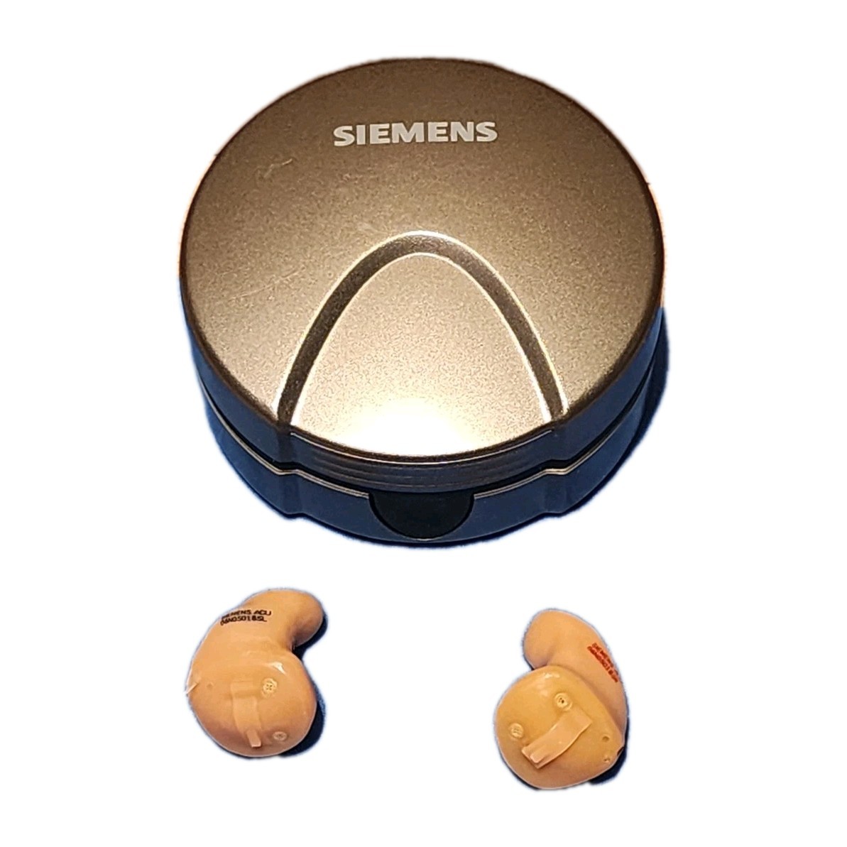 Right & Left Siemens Acu 06N050185 In the Ear ITE Hearing Aid W/Case Tested Work