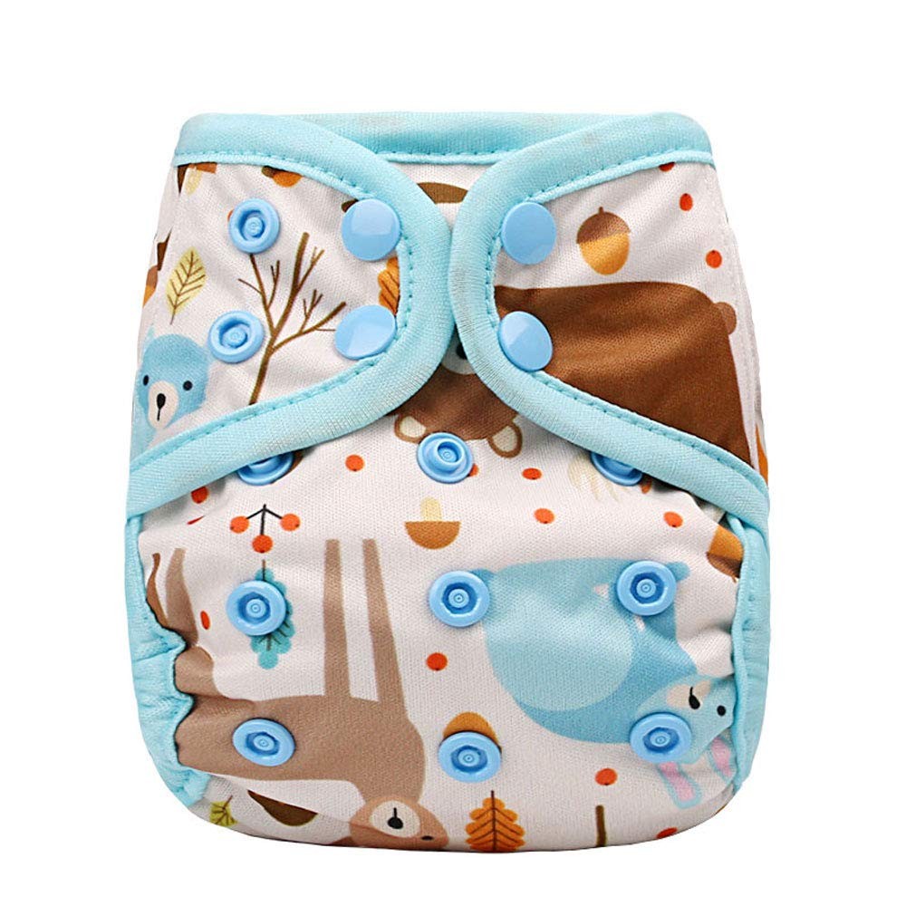Newborn Waterproof Incontinence Protector with Double Leg Gussets and Snap Cl…