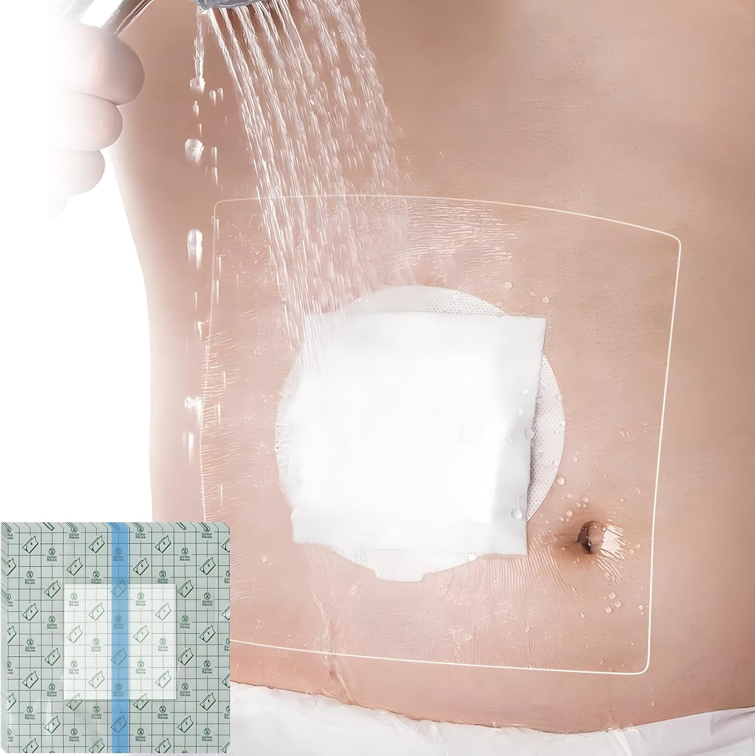 Ostomy Shower Covers 9×9 Waterproof Stoma Bag Guard Non Stick 25 Pack