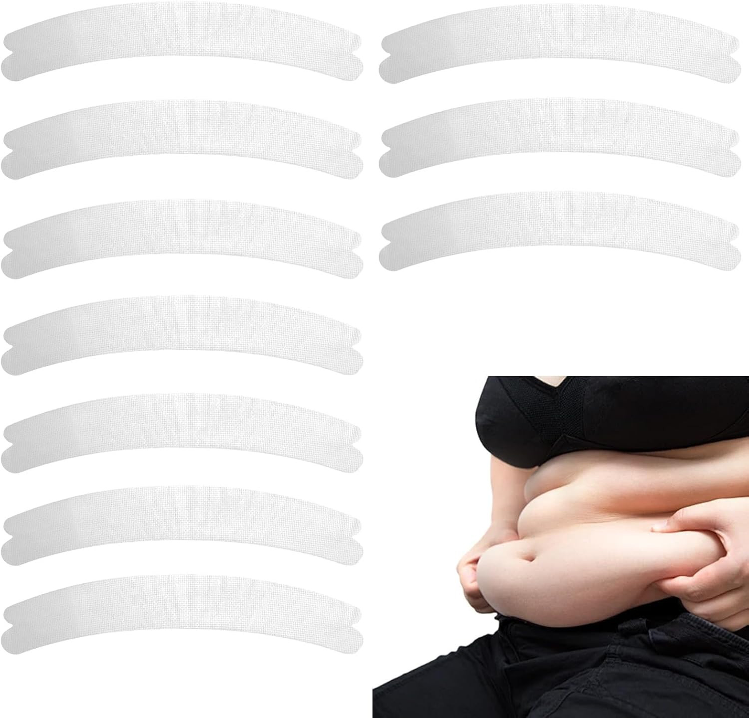 10 Pcs Cotton Tummy Liners for Sweat Rash under Belly Disposable, 69X11Cm plus S