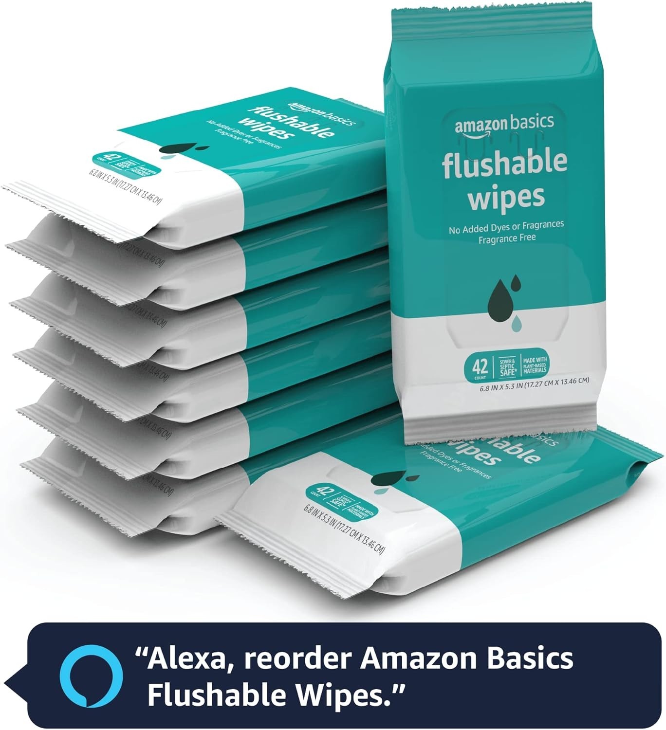 Flushable Adult Toilet Wipes Fragrance Free 336 Count Pack of 8 for Hygiene