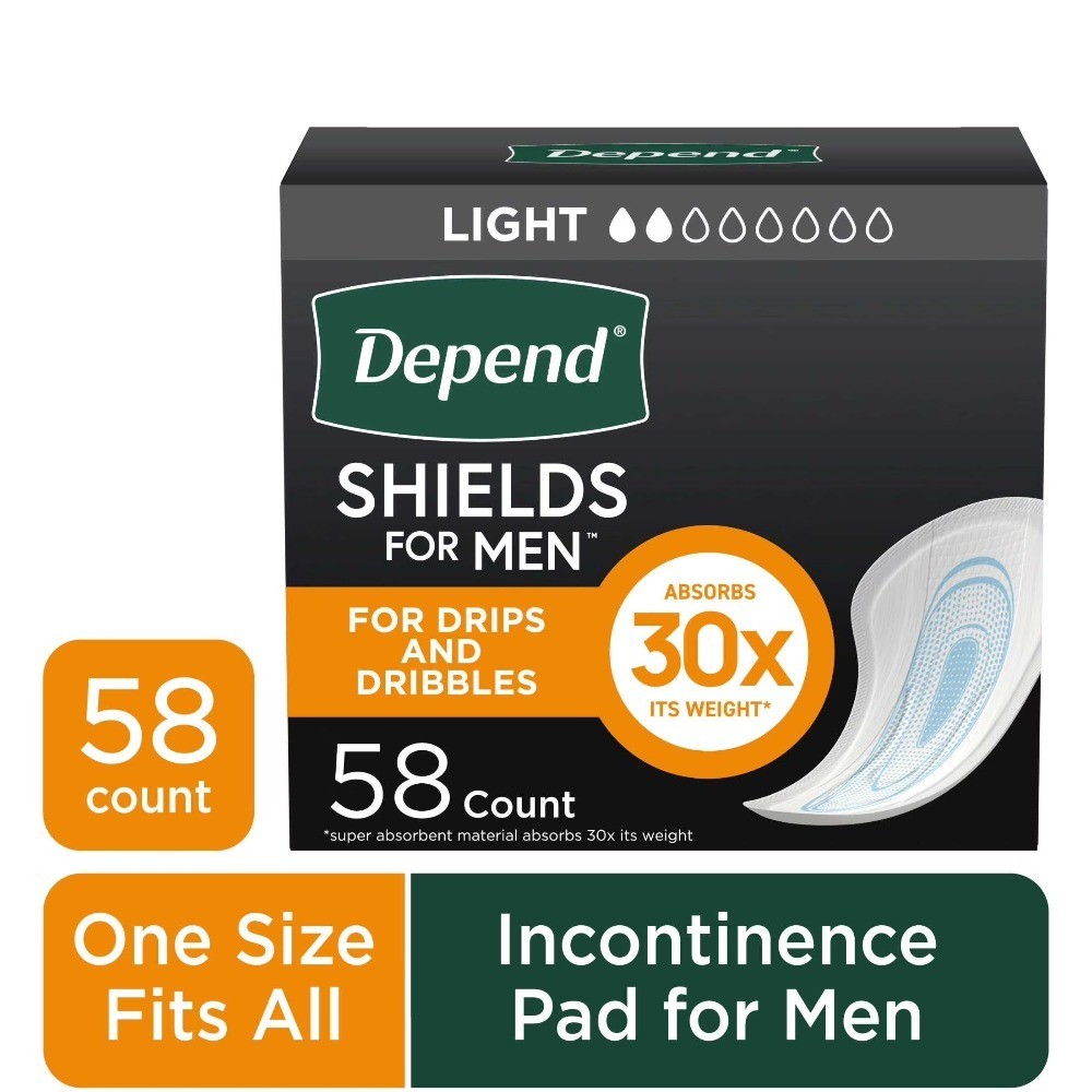 Incontinence Pads for Men Light Absorbency Bladder Leak Protection 58 Count