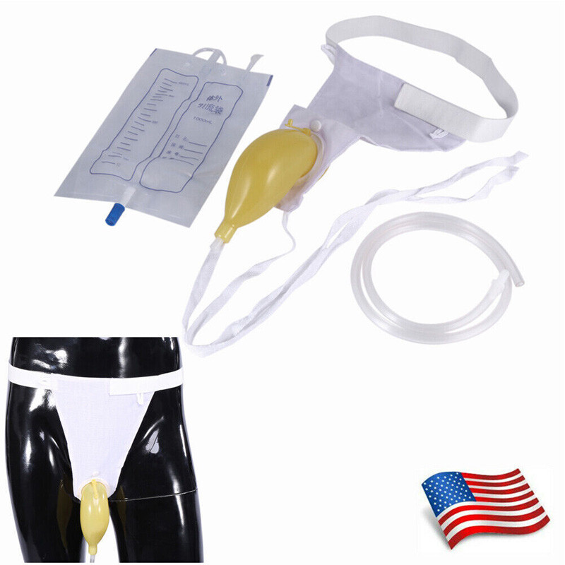 US Male Silicone Urinal Pee Holder Bag Incontinence Aid pee For Patients/elderly
