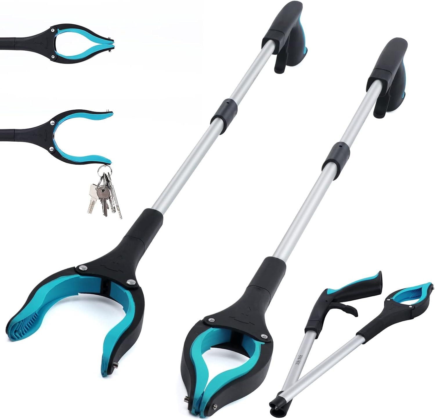 Grabber Reacher Tool 2-Pack, 32″ Folding Reacher Grabber Pickup Tool