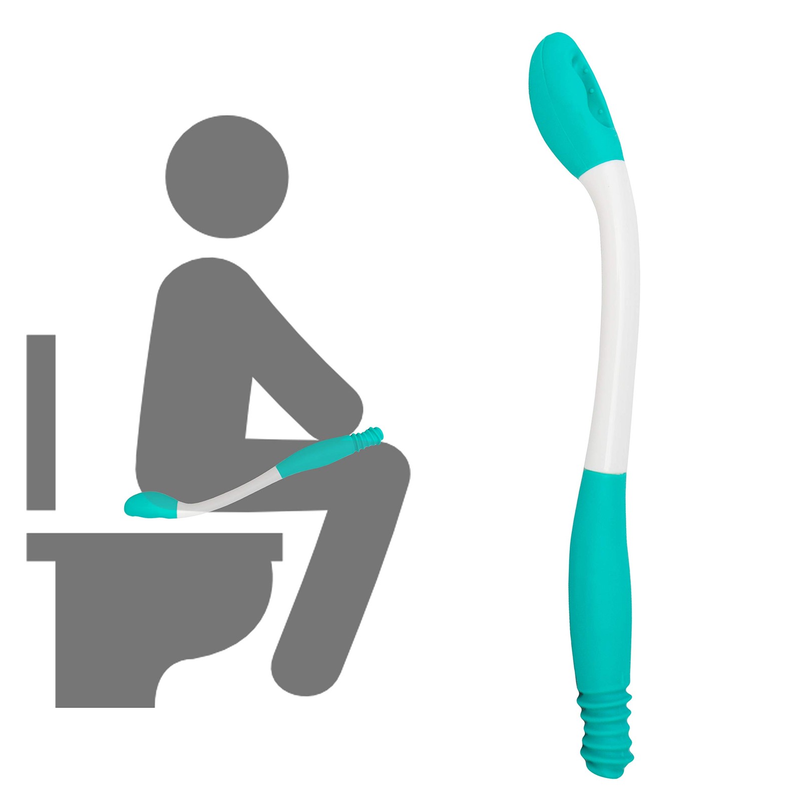 RMS Long Reach Comfort Wipe – Self Assist Toilet 1 Count (Pack of 1), Green