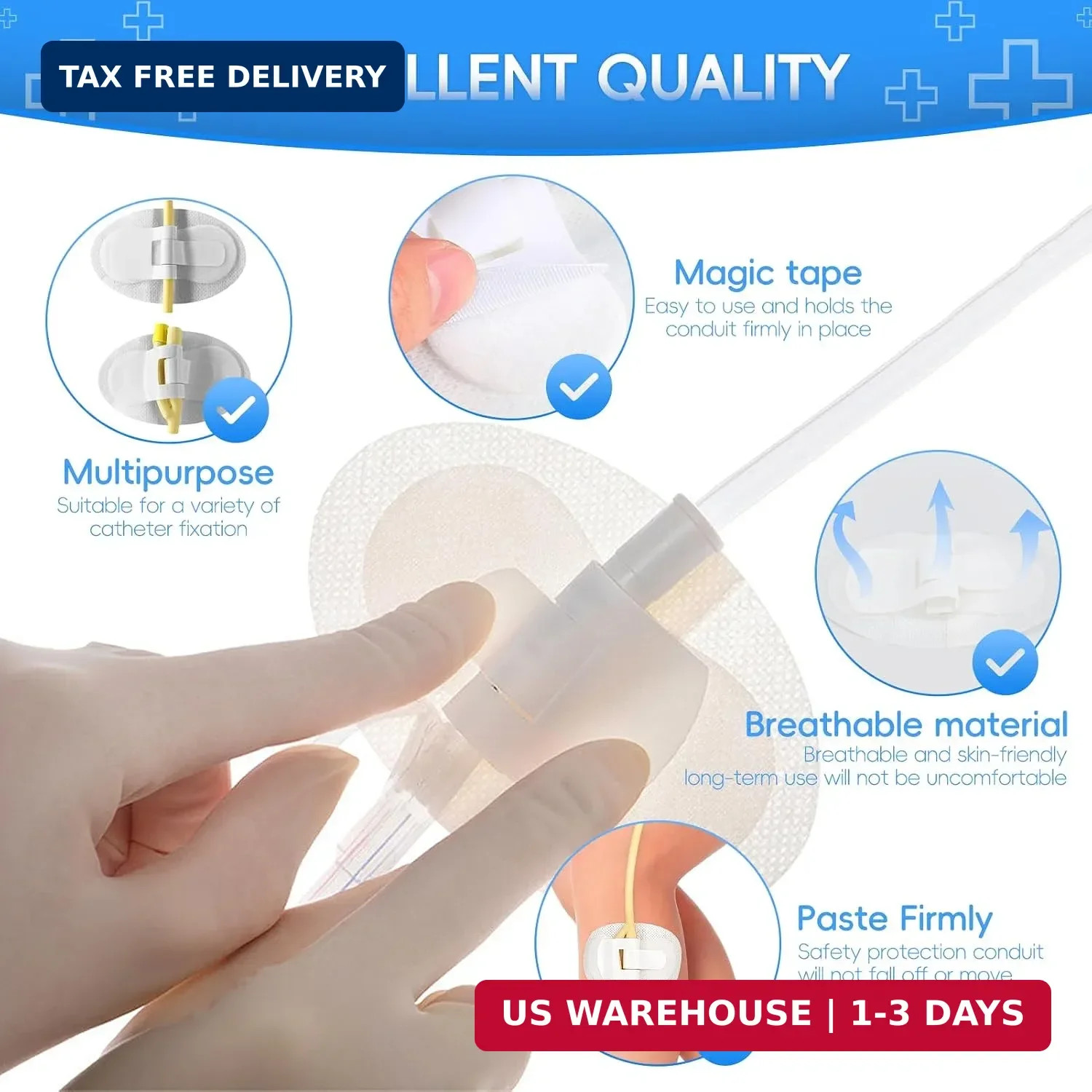 20PCS Catheter Stabilization Devices,Self-High Adhesive Catheter Supplies for Si