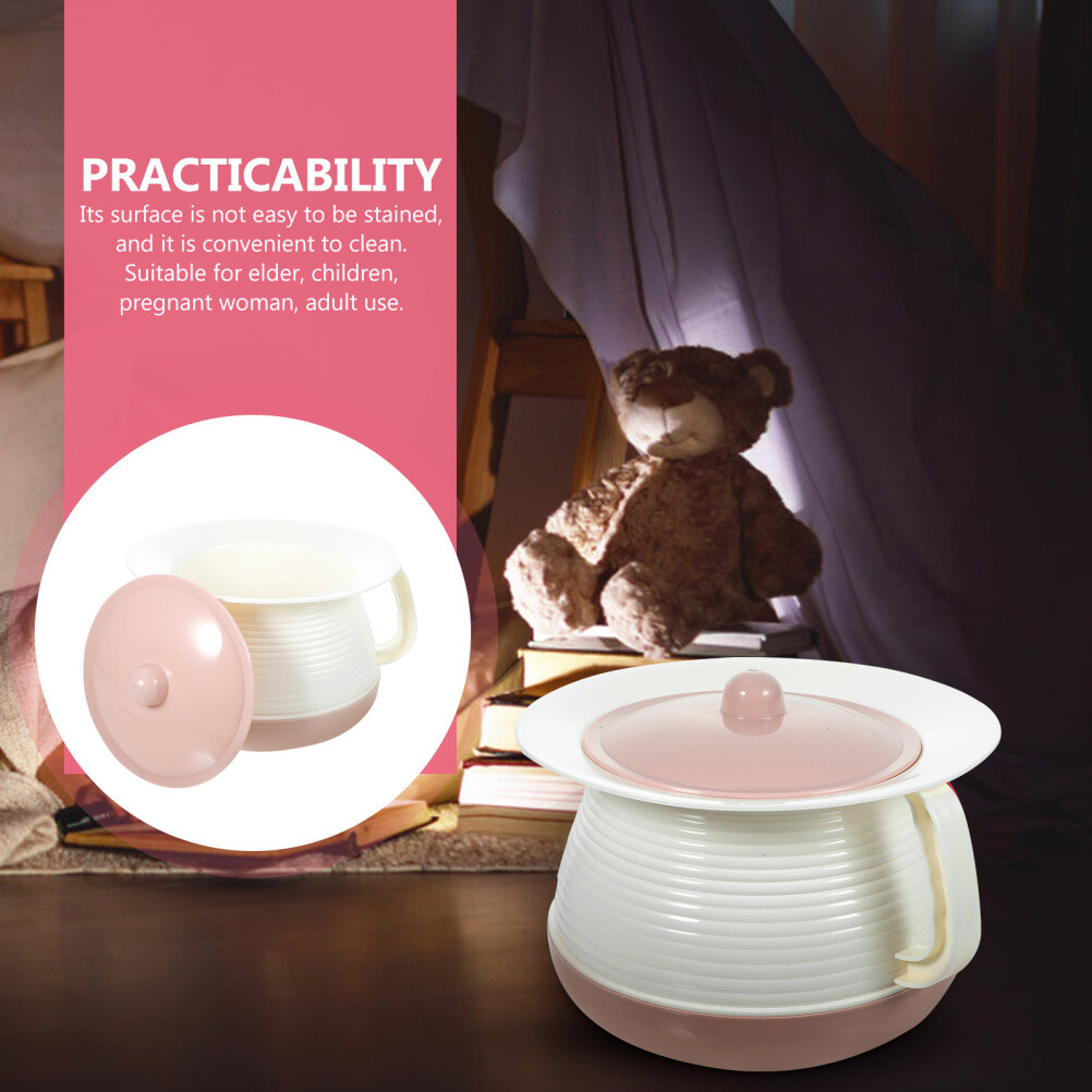 Household Handheld Chamber Pot Fashion Child Elder Spittoon with Cover