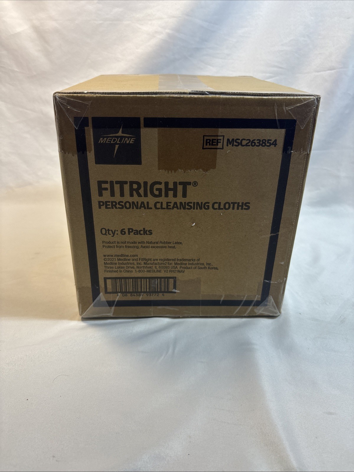 FitRight Personal Cleansing Wipes 8 x 10 inch, White, 6 Packs, Unscented