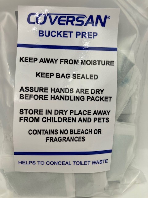 Coversan® Bedside Commode Bucket Prep 50 packets Conceals Toilet Waste
