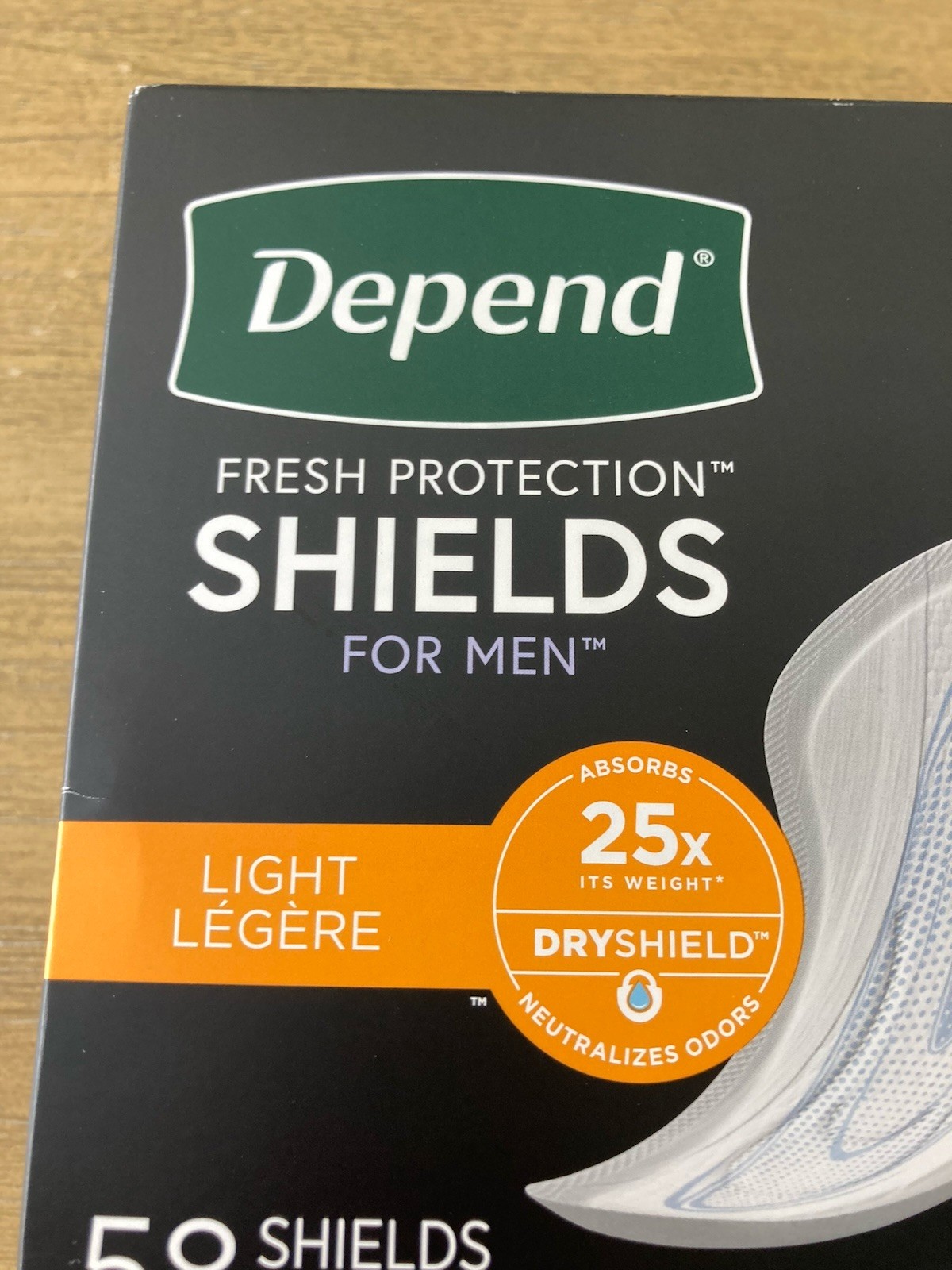 58 COUNT DEPEND MEN’S SHIELDS GUARDS – LIGHT ABSORBENCY FACTOR NEW