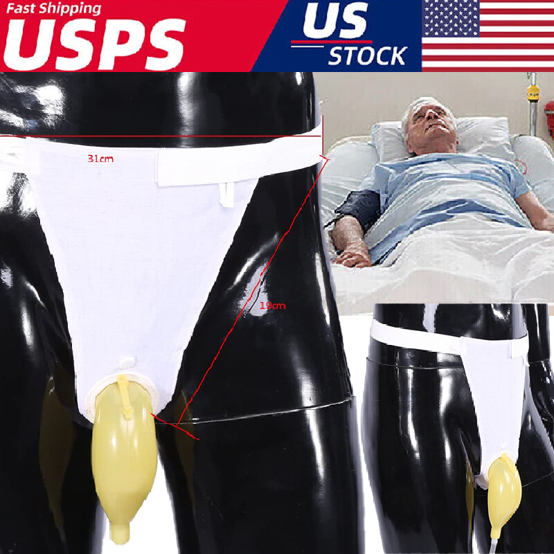 US 1000ml Male Urine Bag Urinal Pee Holder Collector Toilet Urinary Incontinent