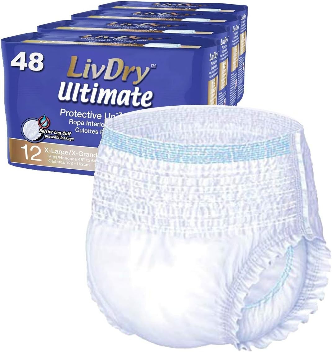 Ultimate XL Adult Incontinence Underwear High Absorbency Leak Cuff Protection