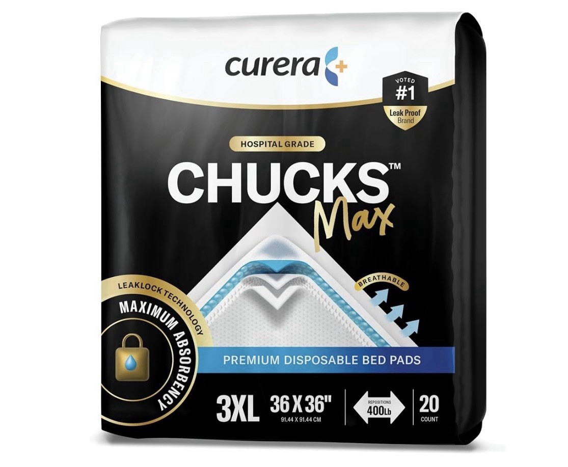 20 Count Curera Chucks Max 3XL Incontinence Premium Bed Pads 36×36