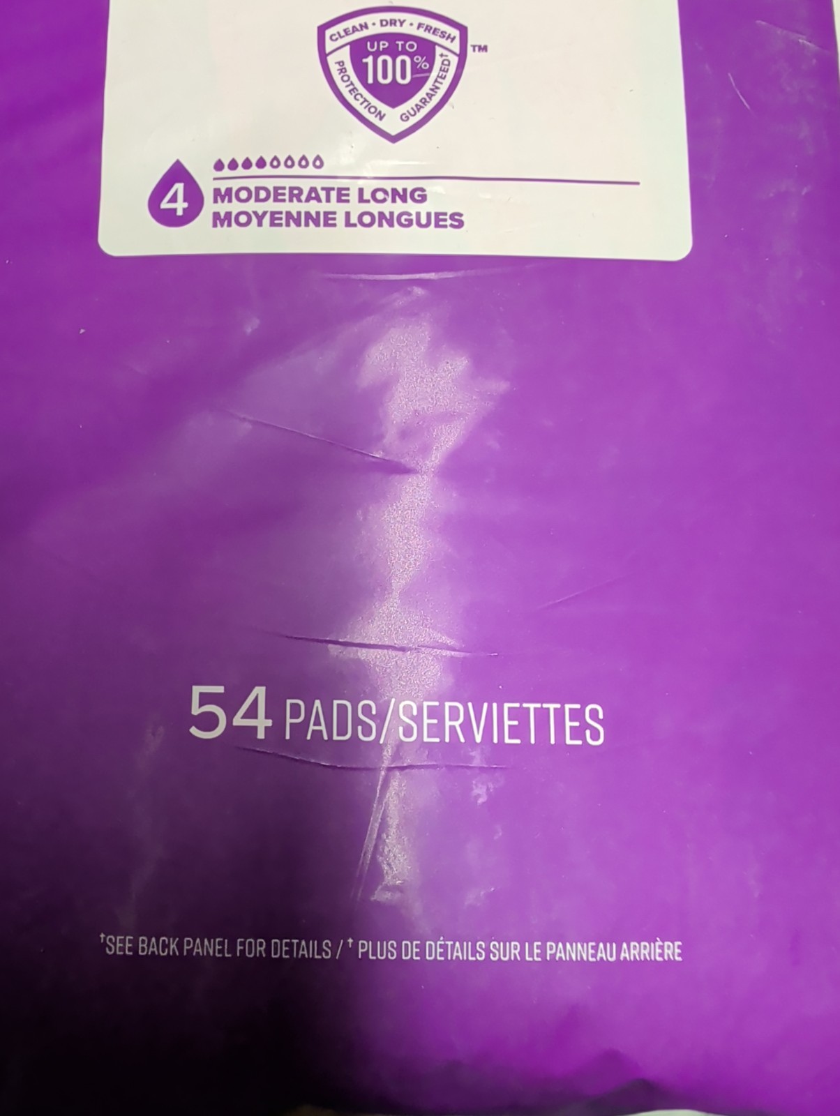 Poise Ultra Thin Incontinence Pads 4 Drop Moderate Absorbency Long Length 54 Ct