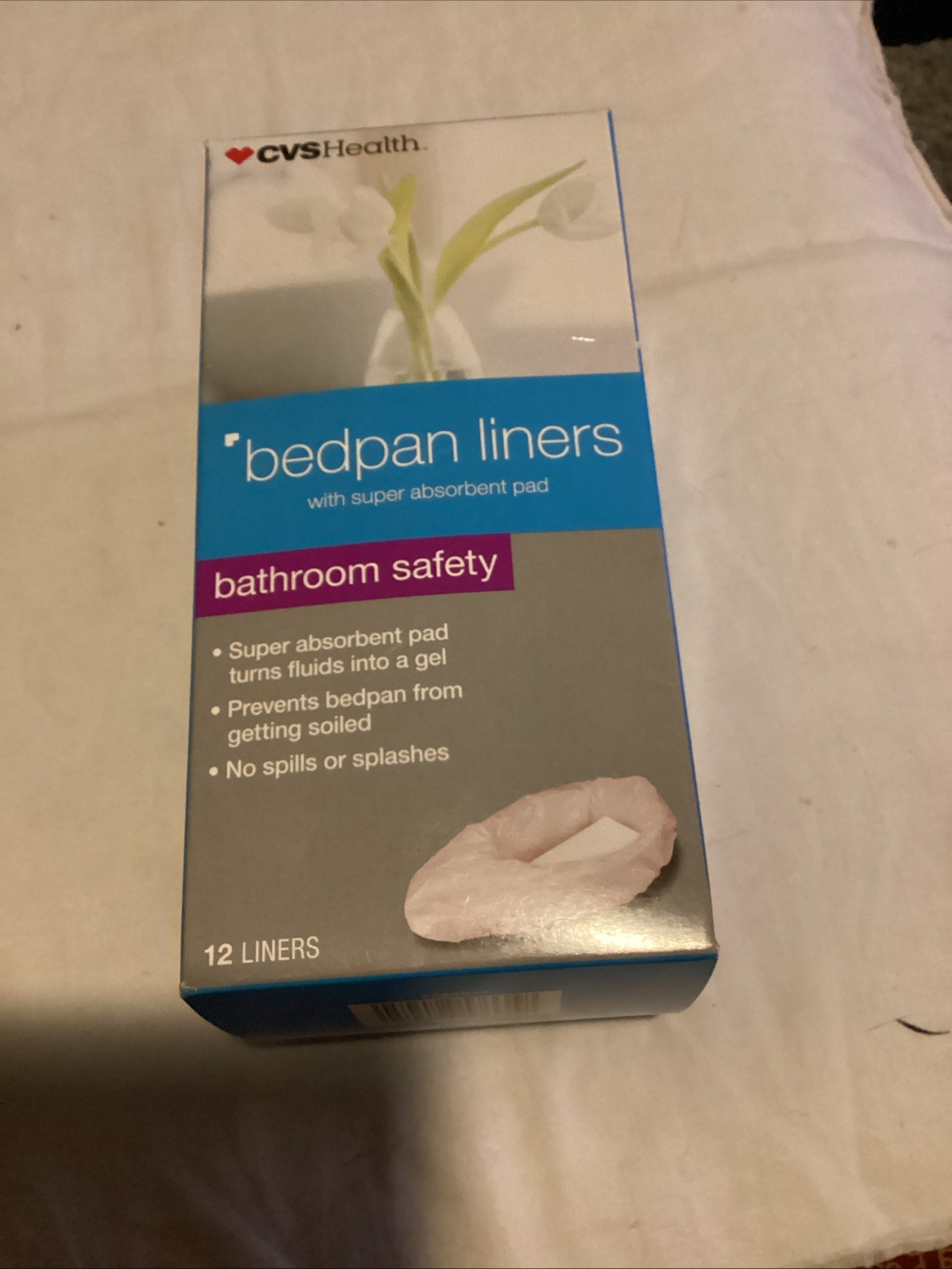 CVS Health Bedpan Liners Pack Of 12 Bathroom Safety Super Absorbent New