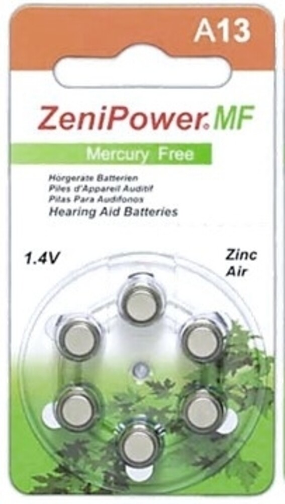 ZeniPower Size A13 PR48 Mercury Free Hearing Aid Batteries Pack of 180