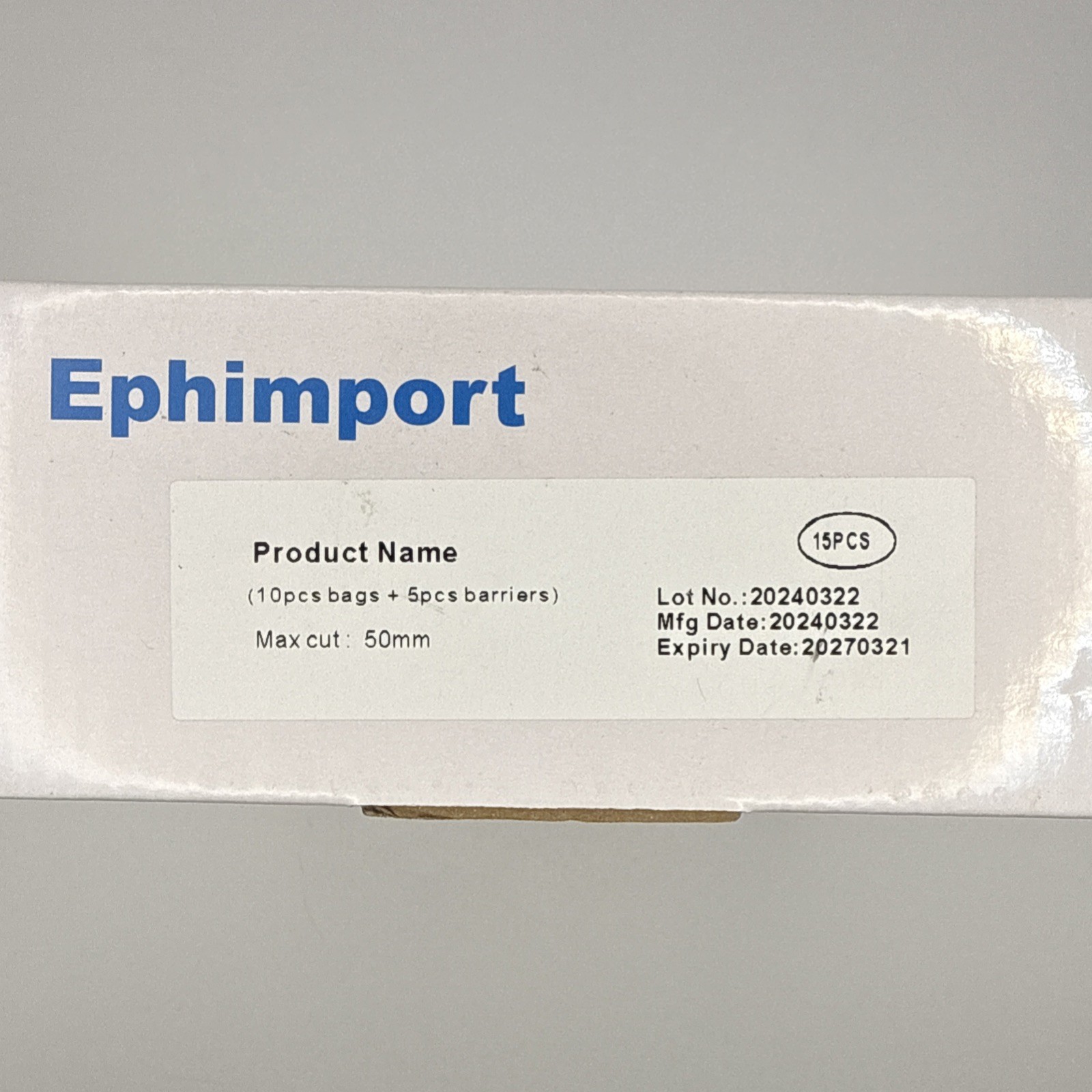 Ephimport 2 Piece Ostomy Supplies 10 Bags 5 Barriers Max Cut 50 mm Exp 03/27