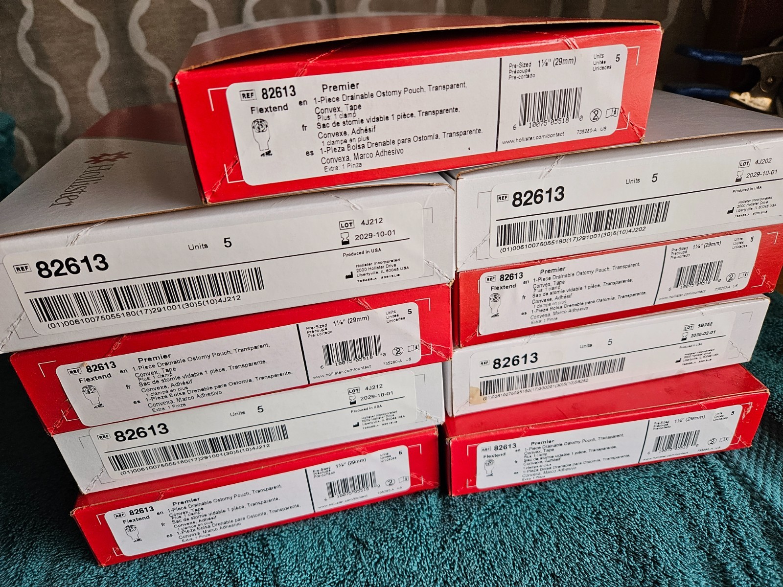 LOT 9) BOXES 5 Hollister 82613 Convex Ostomy Pouch 1 1/8″ Flange 29mm EX 2029-30