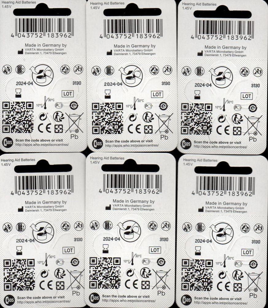 POWER ONE P312 ZINC AIR 1.45V CELL – 36 BATTERIES GERMANY (EXP 2024) NEW SEALED
