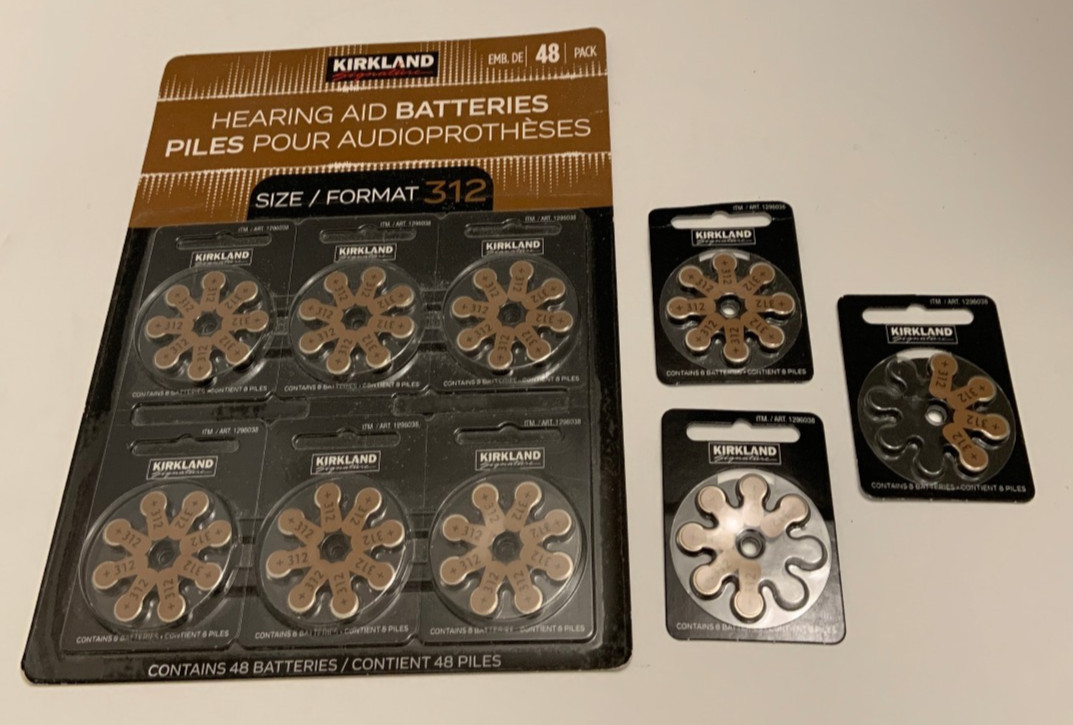 Kirkland Signature 48 Pack Hearing Aid Batteries size #312 NEW Exp 9/2027