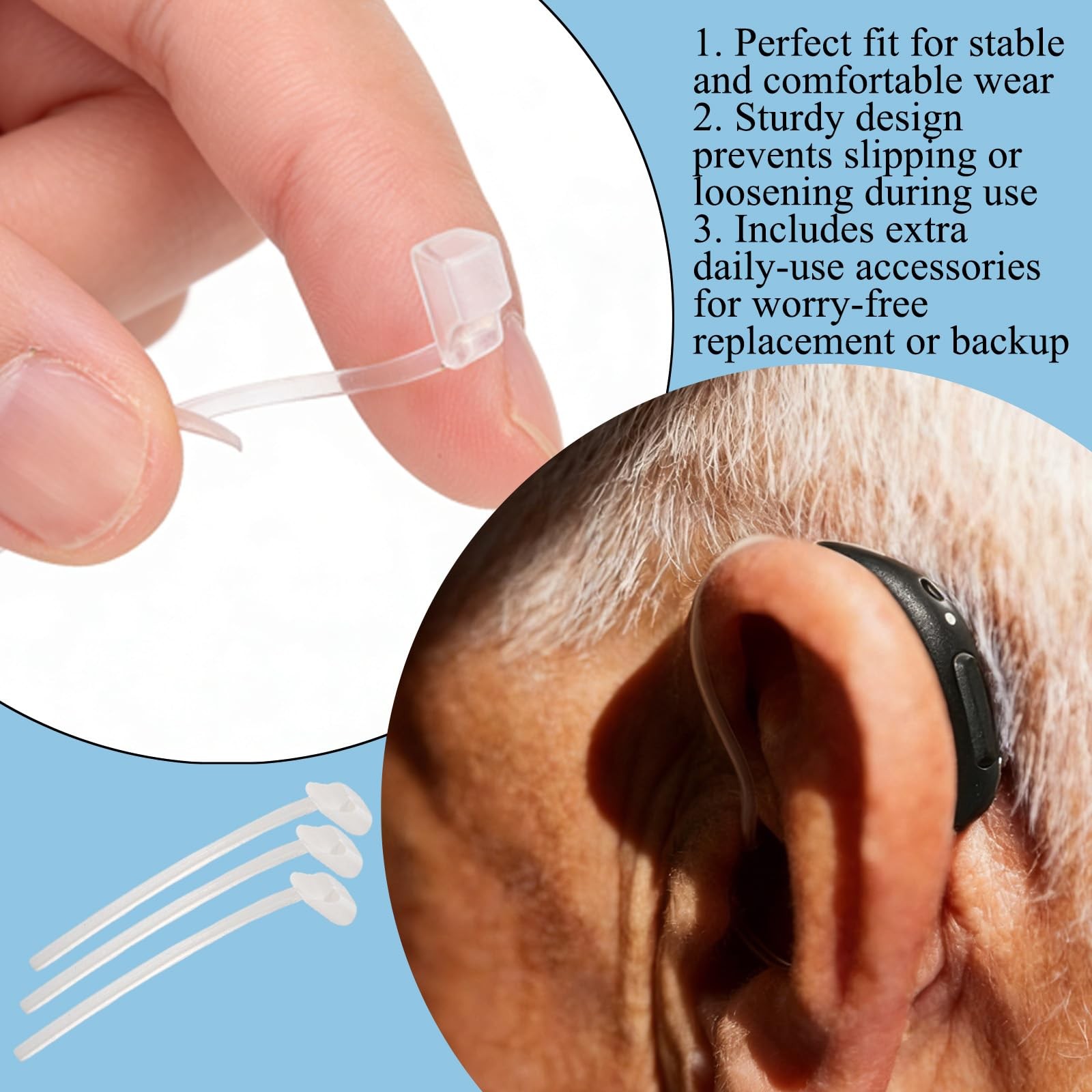 4 Packs Sports Lock for Hearing Aids-with Oticon 85db，Low Touch & Secure Fit,…