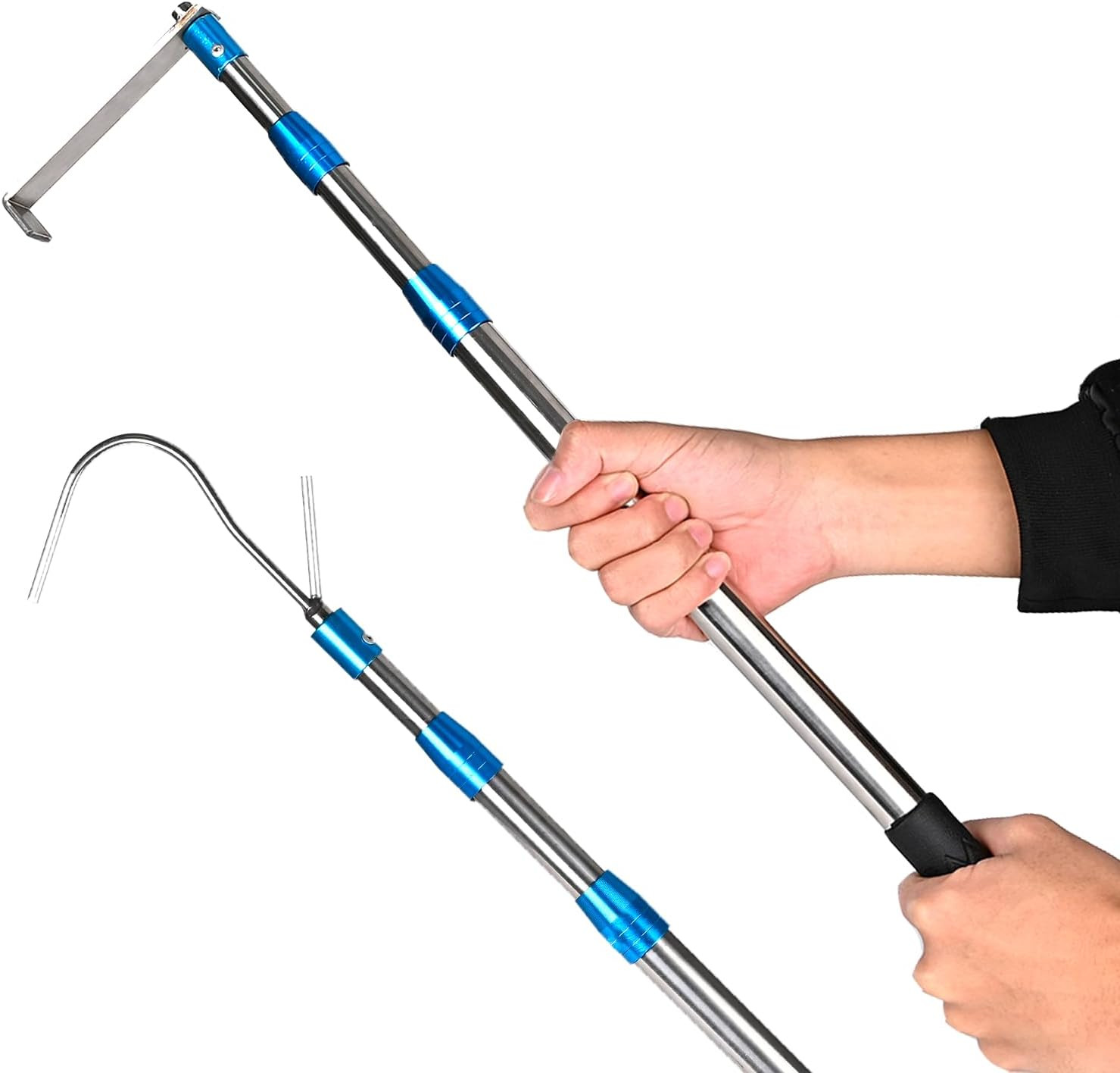 6.3 Ft Truck Cargo Grabber Reach Retriever Tool Two Hooks Pickup Truck Bed Heavy