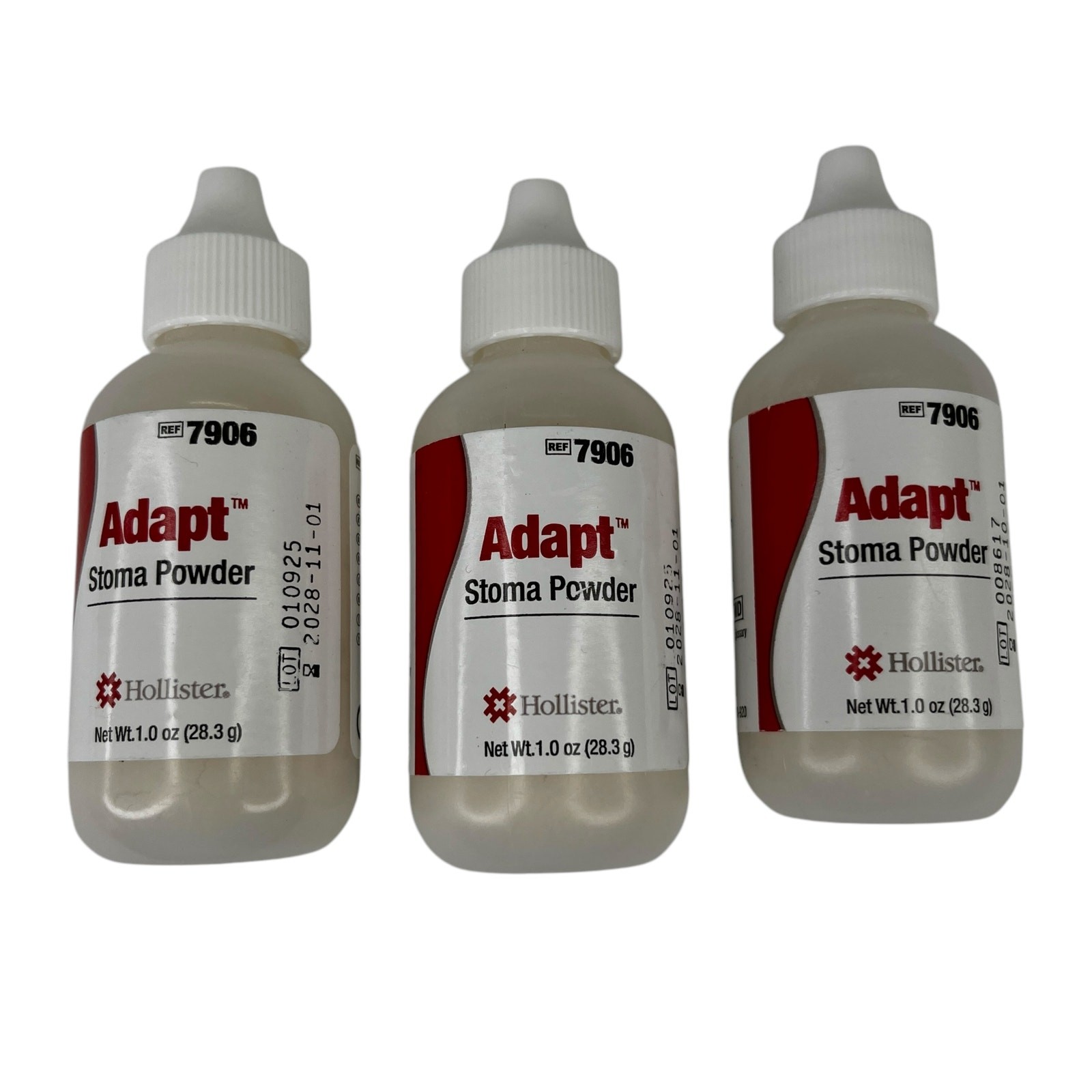 3 Hollister 7906 Adapt Stoma Powder 1.0 OZ Bottles New