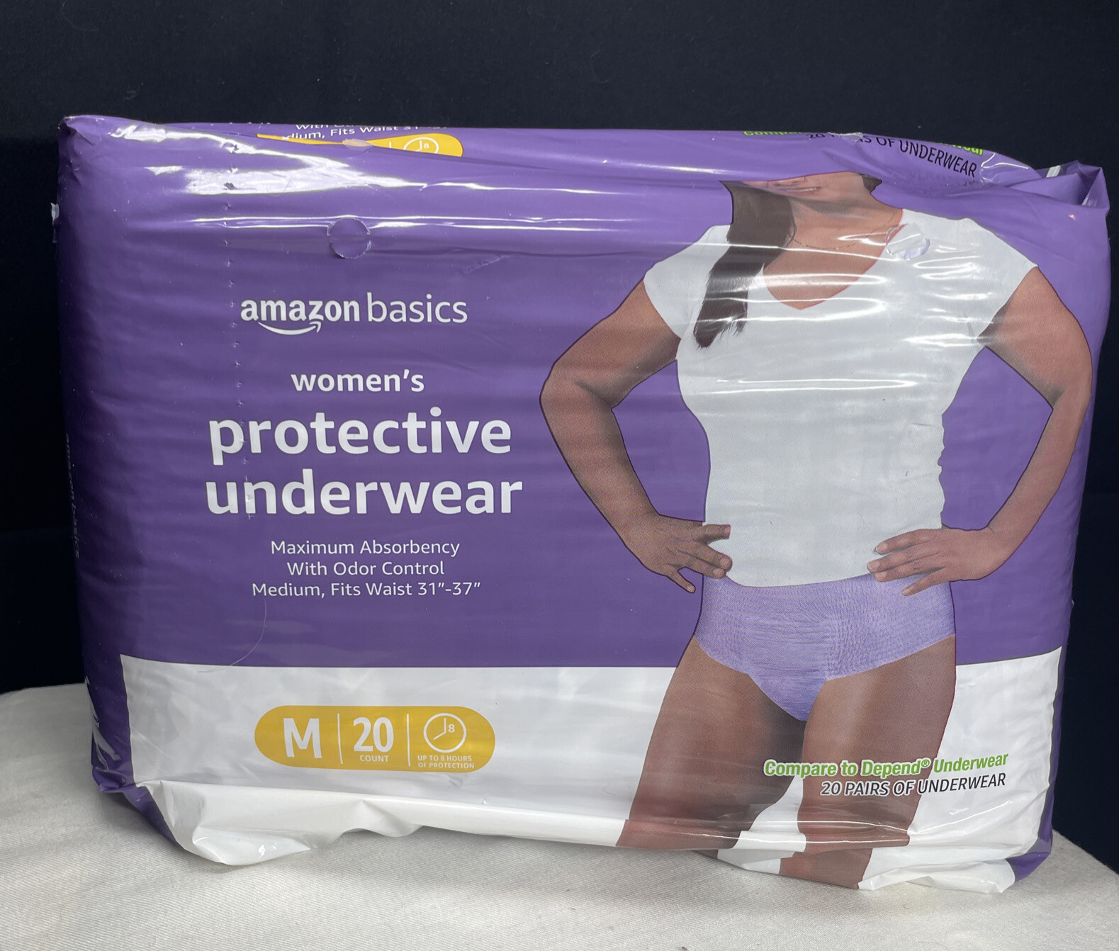 Amazon basics Women’s Protective Underwear size Medium fits 31-37 Waist