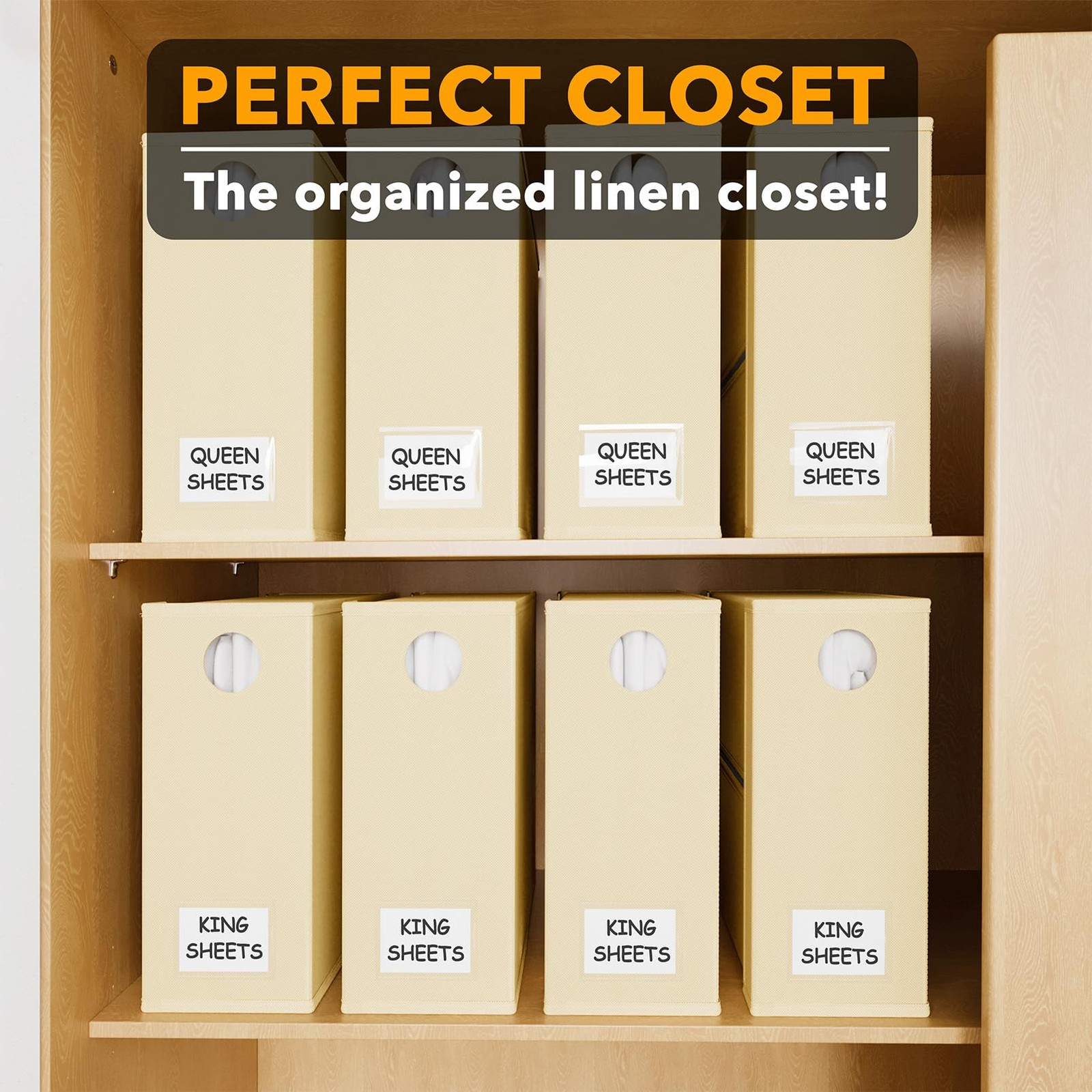 8 Pack Bed Organizers and Storage, Foldable Organizer for Linen Closet, Sheet…