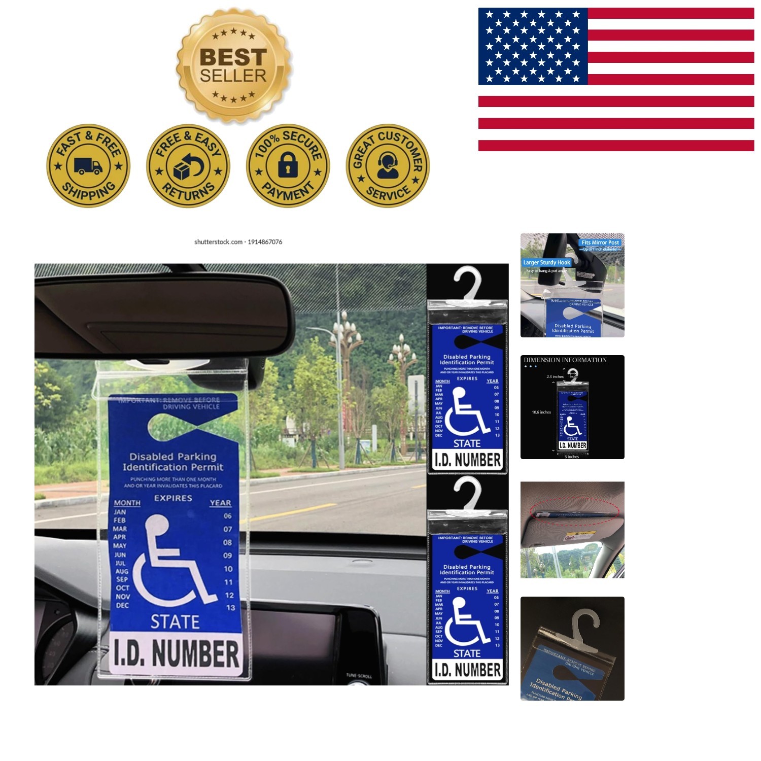 Durable Transparent Handicap Parking Sign Holder – 2 Count with Universal Fit