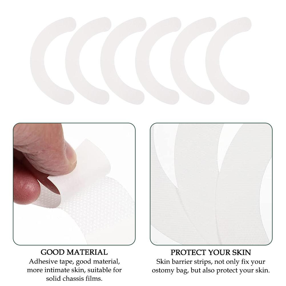 20 Pcs Skin Barrier Strips Waterproof Elastic Stoma Barrier Bands Half Rings DSO