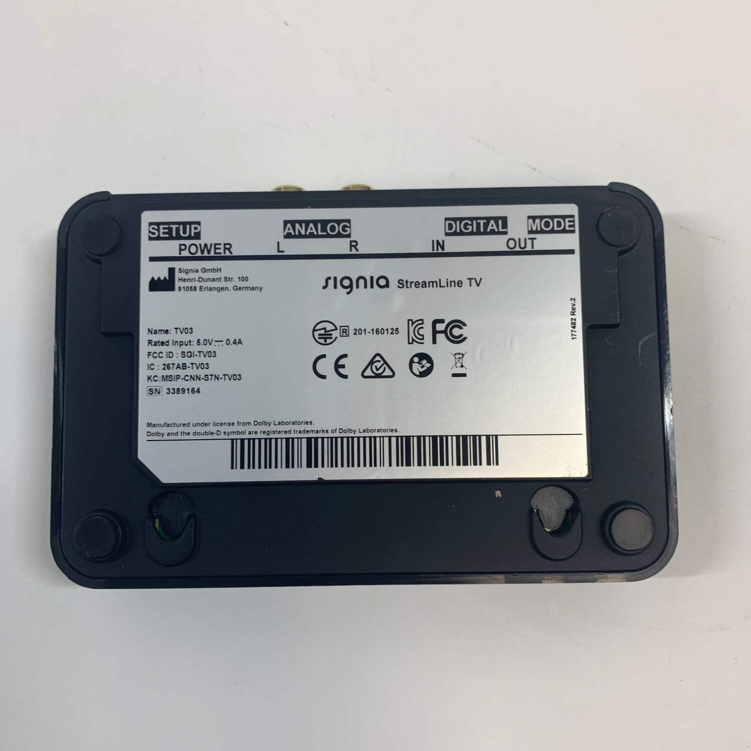 Signia TV03 Hearing AID TV Adaptor