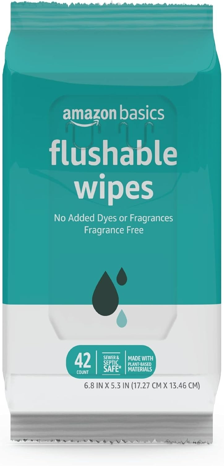 Adult Wet Wipes Flushable Fragrance-Free 126 Count (3 Packs of 42)