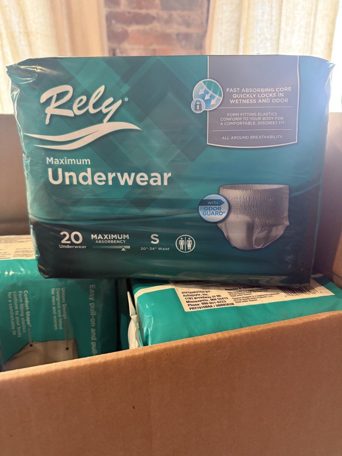 Rely Unisex Maximum Underwear Size S Maximum Absorbency with Odor Guard (80)