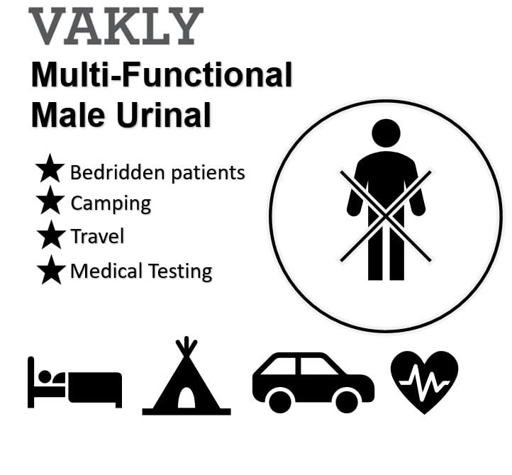Male Urinal with Glow in The Dark Cover 32oz Pack of 2 Portable Pee Bottles f…